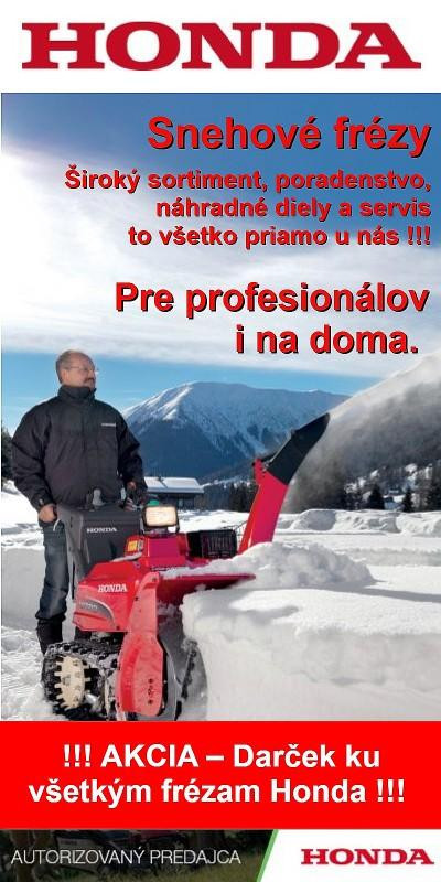 Snehove frézy Honda na doma i pre profesionálov